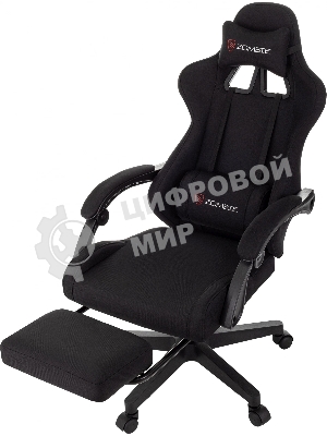 Кресло Zombie Shadow черный, экокожа, 120 кг, механизм качания, подставка для ног