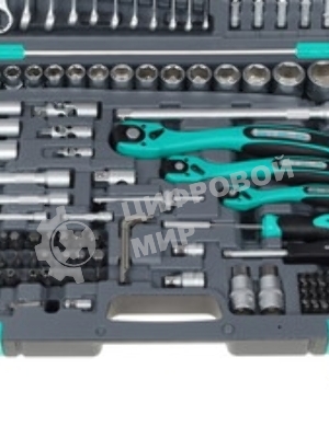 Набор инструментов STELS 141151/4'' 3/8'' 1/2'' cr-v s2 усиленный кейс 216 предм.
