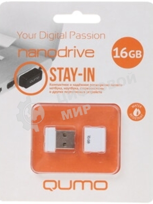 Флешка USB QUMO 16Gb, NANO QM16GUD-NANO-W белый