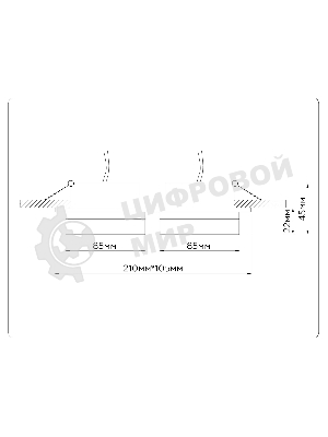 Светильник Ambrella light TN52424/2 BK/FR черный/белый матовый GX53 max 12W 210*105*45