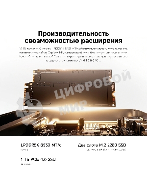 ПК Мини Chuwi AuBox X Core Ultra 7 256V (2.2) 16Gb SSD1Tb ARC 140V Windows 11 Pro 2.5xGbitEth WiFi BT 100W серый