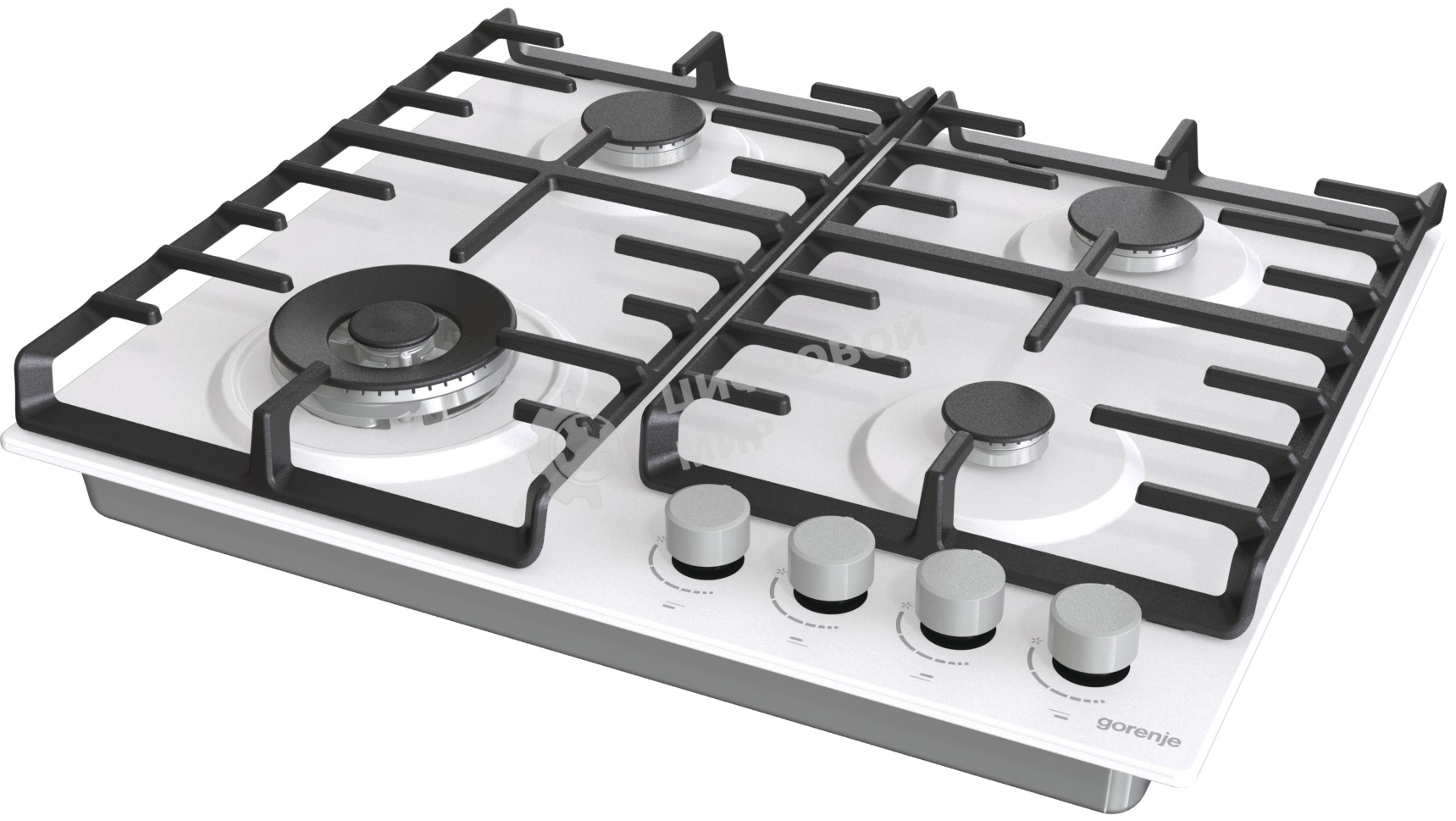 Газовая варочная панель Gorenje GT642AXW, 4 конфорки, закаленное стекло, белый