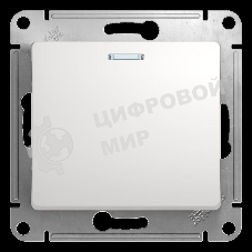 Механизм выключателя 1-кл. СП Glossa 10А IP20 10AX с подсветкой бел. SchE GSL000113