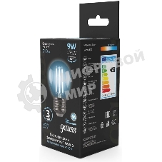 Лампа светодиодная филаментная Gauss 9Вт цок.: E27 шар 220B 4100K св. свеч. белый ней. G45 (упак.: 10 шт)