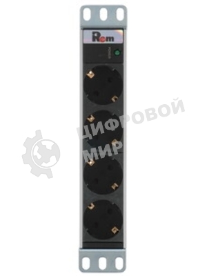 Блок розеток ЦМО Rem-10 без шнура с выкл., 3 Schuko, вход IEC 60320 C14, 10A, алюм., 10