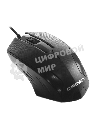 Мышь проводная Crown CMM-100 черный, 1000 dpi, USB, кнопки - 3