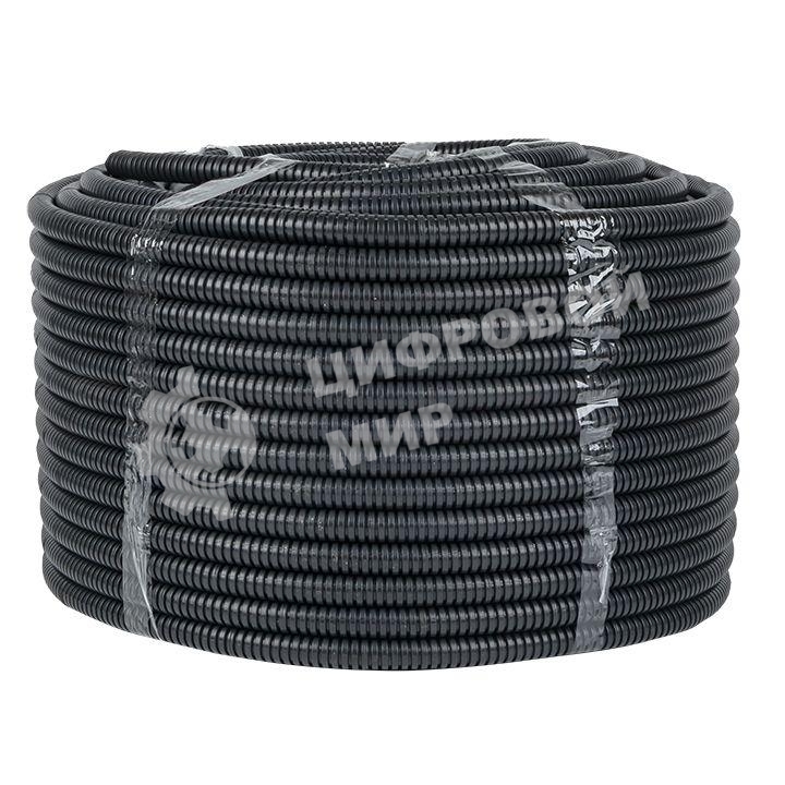 Труба гофрированная FRHF d16 мм с протяжкой черный (уп. 100 м) Plast PROxima EKF FRHF-16