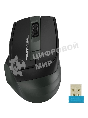 Мышь беспроводная A4Tech Fstyler FB35 зеленый/черный, 2000 dpi, радиоканал, Bluetooth, USB, кнопки - 6