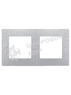 Рамка ETIKA 2 поста алюминий ETIKA Рамка 2 поста алюминий