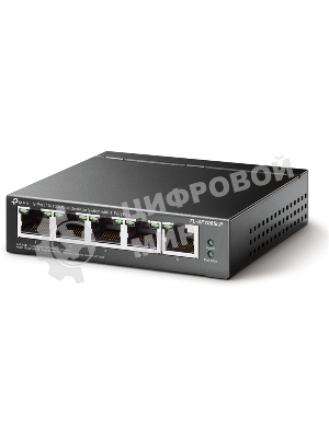 Коммутатор 5-Port 10/100Mbps Unmanaged Switch with 4-Port PoE, meta case, desktop mount, PoE budget 41W.