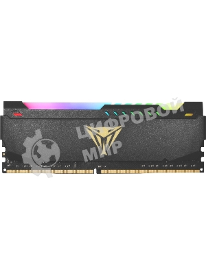 Оперативная память Patriot Viper Steel, DDR4, 8GB (1x8GB), 3200MHz, CL18, DIMM, с радиатором, RGB, черный