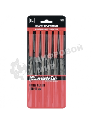 Набор надфилей Matrix 180 х 5мм 6шт пластиковые рукоятки