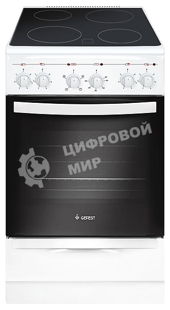 Плита электрическая Gefest 5160-02 0095 белый, конфорок 4 электрических, духовка 55 л, 50 см x 85 см x 58.5 см