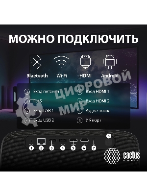 Проектор Cactus CS-PRC.05B.Full HD-A LCD 7500Lm LS 750Lm ANSI (1920x1080) 1000:1 ресурс лампы:50000часов 2xUSB typeA 2xHDMI 1.78кг