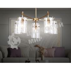 Люстра Ambrella light LH56031/5+1 BS/CL латунь/прозрачный E14*6 max 40W D680*1200