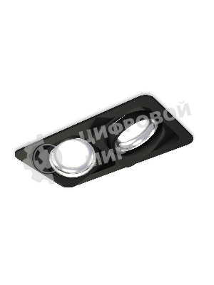 Комплект встраиваемого светильника Ambrella light XC7664002 SBK/PSL черный песок/серебро полированное MR16 GU5.3 (C7664, N7023)