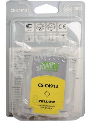 Картридж струйный Cactus CS-C4913 №82 желтый (72 мл) для HP Design Jet 500/800C