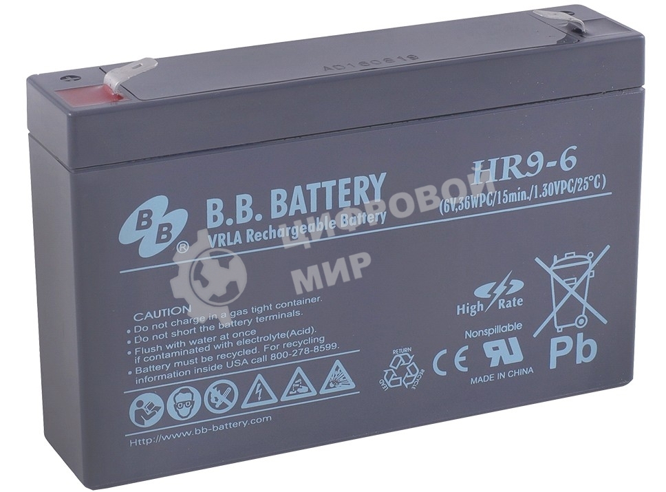 Батарея для ИБП B.B.Battery HR 9-6 6В 9А·ч