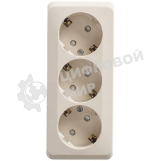 Розетка 3-м ОП Этюд 16А 250В защ. шторки с заземл. крем. SchE PA16-012K