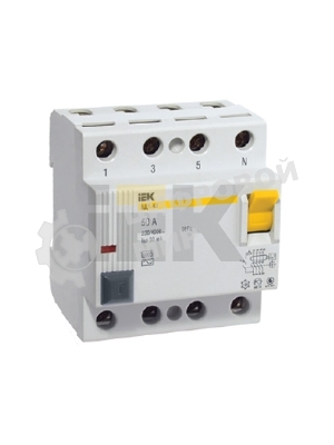 Выключатель дифференциального тока (УЗО) 4п 25А 300мА тип AC ВД1-63 IEK MDV10-4-025-300