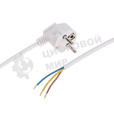 Шнур электрический с вилкой Rexant ПВС 3х0,75 мм², 2м белый