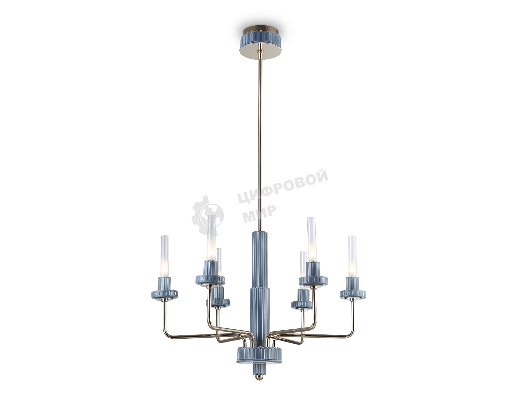 Люстра Ambrella light LH53124/6 GD/WH/GB золото/белый/серо-синий 10W 3000K D660*1120