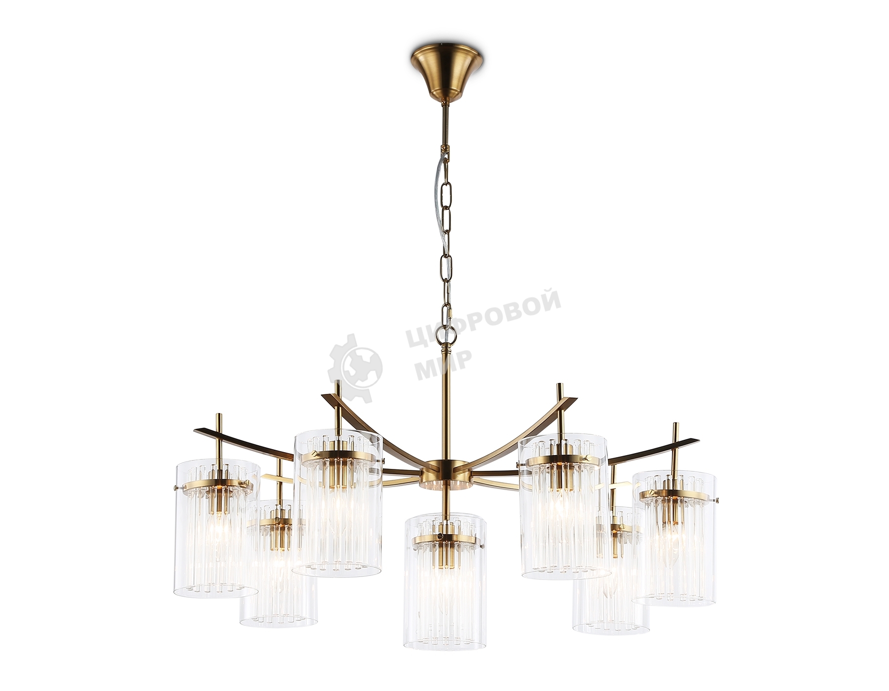 Люстра Ambrella light LH56033/7+1 BS/CL латунь/прозрачный E14*8 max 40W D790*1200