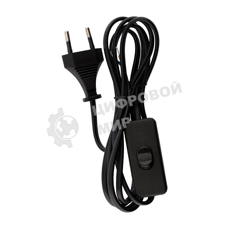 Сетевой шнур с выключателем Rexant 2х0,75 мм², 1,8 м черный