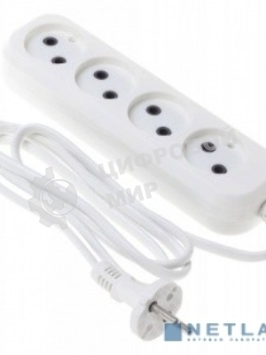 Сетевой удлинитель Buro BU-PSL4.1/W 1.5 м (4 розетки) белый (пакет ПЭ)