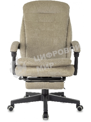 Кресло руководителя Бюрократ T-9950MSG-F Fabric песочный Light-21, крестов. пластик, подст. для ног