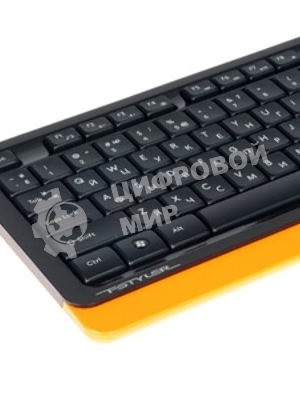 Клавиатура проводная A4Tech Fstyler FK10, USB, черный/оранжевый