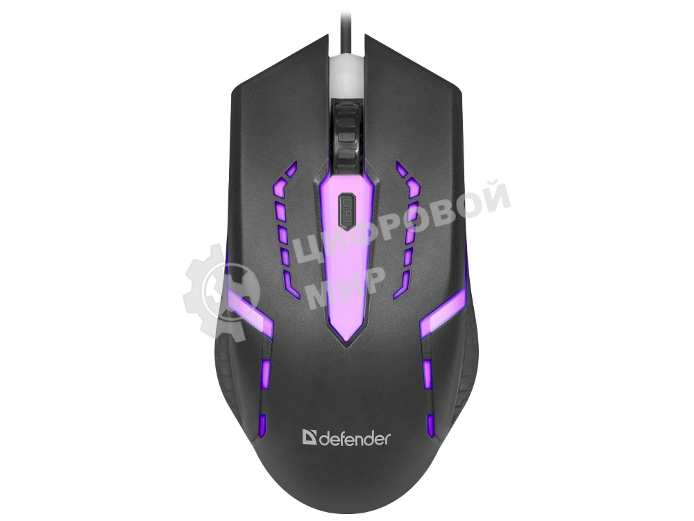 Мышь проводная Defender Hit MB-601 черный, 1200 dpi, USB, кнопки - 4
