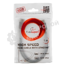 Кабель Cablexpert HDMI CC-HDMI4-W-6, 19M/19M, v2.0, медь, позол.разъемы, экран, 1.8м, белый, пакет