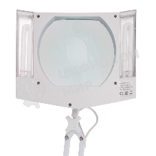 Лупа на струбцине Rexant, квадратная, 3D, с подсветкой, белая