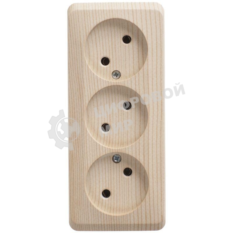 Розетка 3-м ОП Этюд 16А IP20 без заземл. без защ. шторок сосна SchE PA16-009D