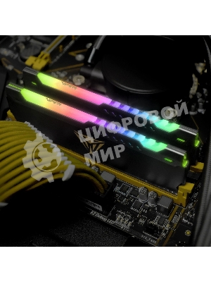 Оперативная память Patriot Viper Steel, DDR4, 8GB (1x8GB), 3200MHz, CL18, DIMM, с радиатором, RGB, черный