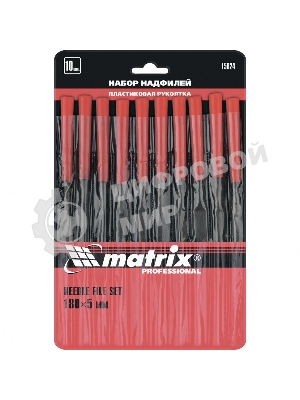 Набор надфилей Matrix, 180 х 5 мм, 10 шт., пластиковые рукоятки