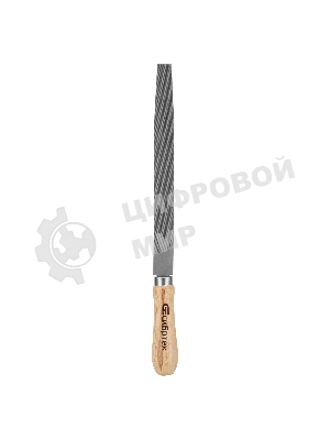 Напильник Сибртех, 200 мм, плоский, деревянная ручка