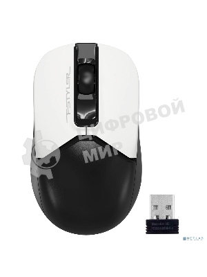 Мышь беспроводная A4Tech Fstyler FG12 белый/черный, 1200 dpi, радиоканал, USB, кнопки - 3