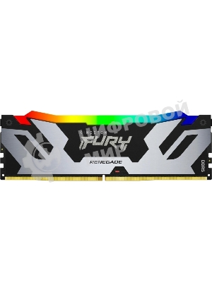 Оперативная память Kingston Fury Renegade, DDR5, 48Gb (1x48GB), 6400MHz, CL32, DIMM, с радиатором, RGB, серебристый/черный