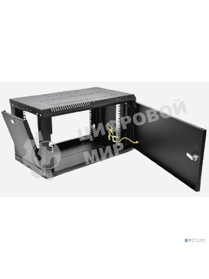 Шкаф телекоммуникационный настенный разборный ЦМО ЭКОНОМ 9U (600 x 350) дверь металл, черный (ШРН-Э-9.350.1-9005)