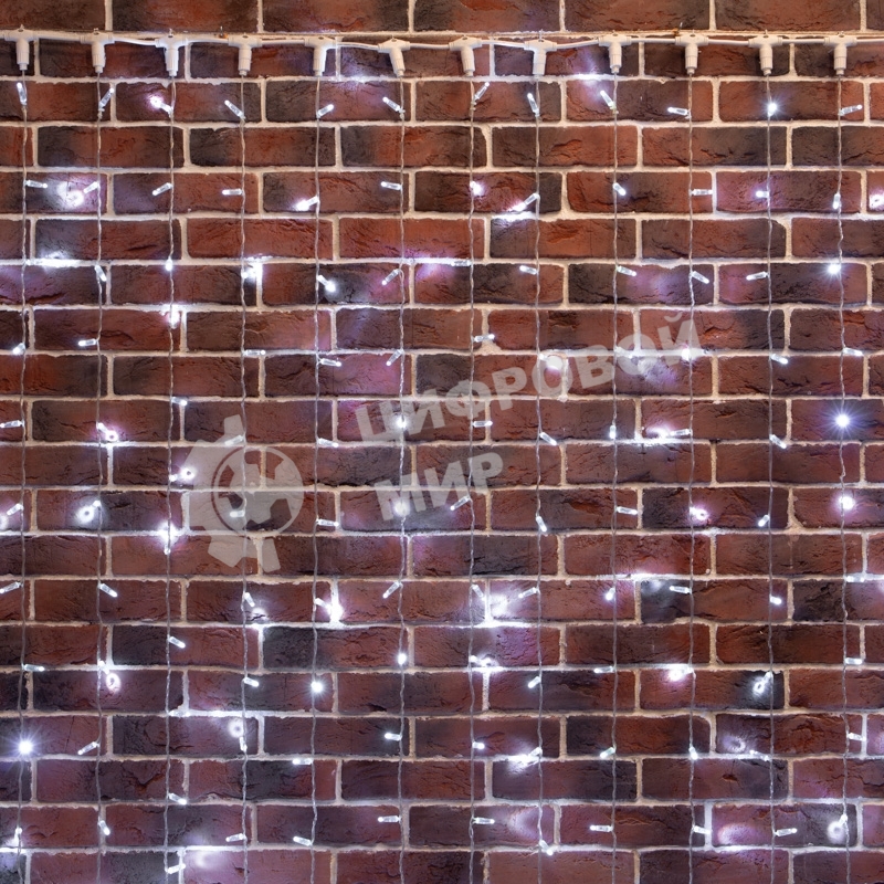 Гирлянда Neon-night Занавес 2х6м 768 LED белый прозрачный ПВХ IP65 эффект мерцания 230В нужен блок 303-500-1