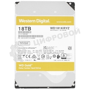 Жесткий диск HDD WD Gold 18Tb 7200rpm SATA 512Mb 3.5