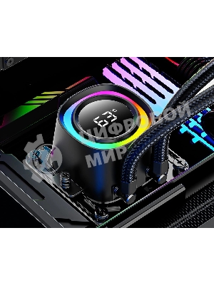 Система жидкостного охлаждения ID-Cooling FX240 TD, 240 мм, 2x120 мм, 300-2000 об/мин, 27.2 дБ, 4-pin PWM, 300 Вт, ARGB, черный