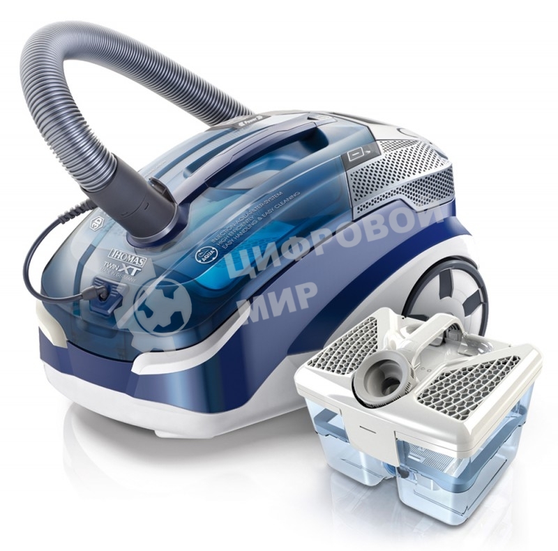 Моющий пылесос Thomas TWIN XT 788565, черный/синий, 325/1700 Вт, уборка влажная/сухая/сбор жидкости, пылесборник контейнер 2.6 л