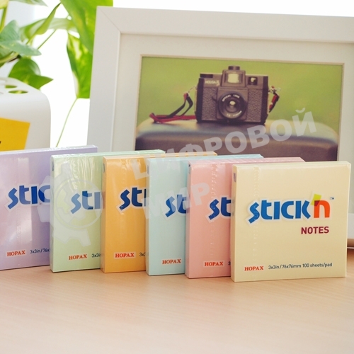 Блок самоклеящийся бумажный Stick`n 21149 76x76мм, 100 листов, 70 г/м2, пастель, голубой