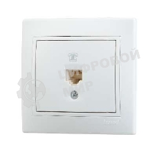 Розетка телефонная 1-м СП Мира RJ11 белый/белый Lezard 701-0202-137