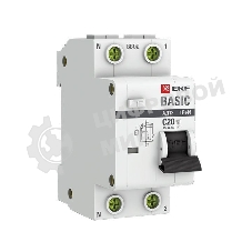 Выключатель автоматический дифференциального тока 1п+N С 20А 30мА тип АС эл. 4.5кА АД-12 Basic EKF DA12-20-30-bas