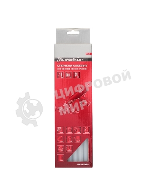 Стержни клеевые Matrix, 11 мм, L-300 мм, 34 шт, прозрачный