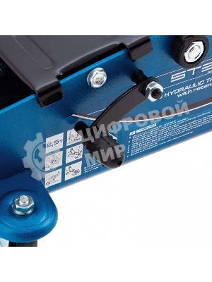 Домкрат Stels 51132 гидравлический подкатной с фиксатором 2.5 т safety pin 140-385 мм в кейсе